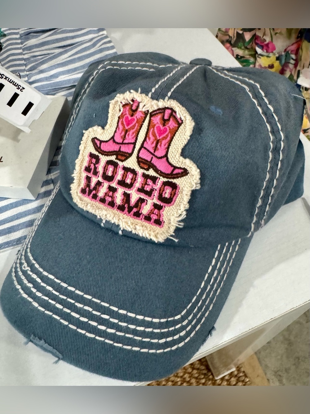 Rodeo Mama Patch Denim-Blue Baseball Cap
